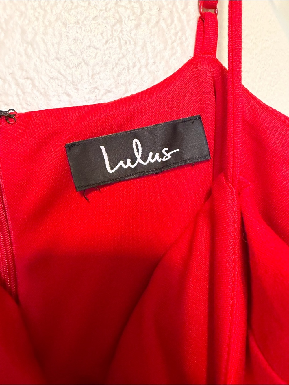 Lulu's Red Spaghetti-Strap Ruffle-Hem Mini Dress - Picture 4 of 5